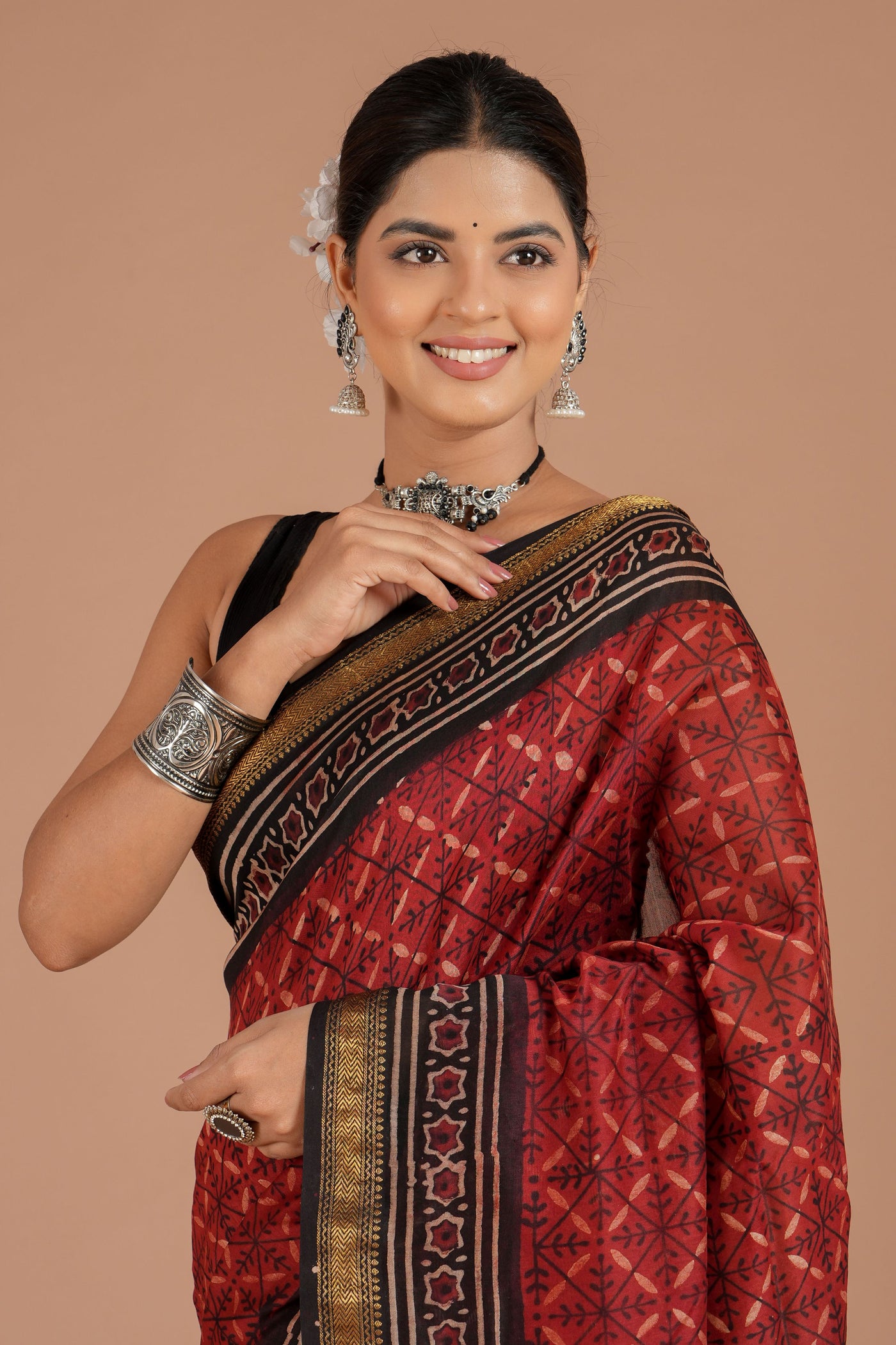 Maheshwari Silk Bagru Print Saree ( MS8426 )