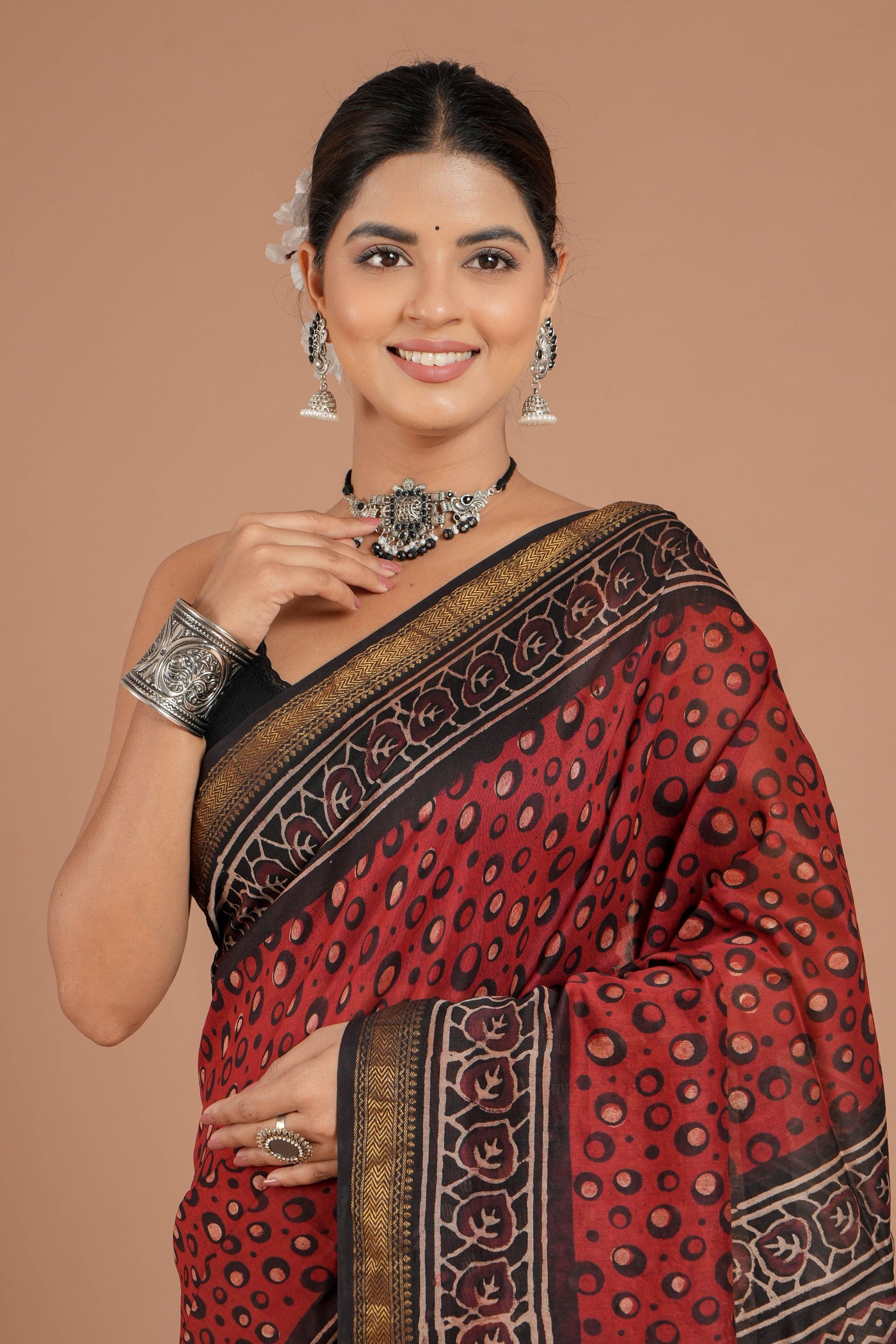 Maheshwari Silk Bagru Print Saree ( MS8430 )