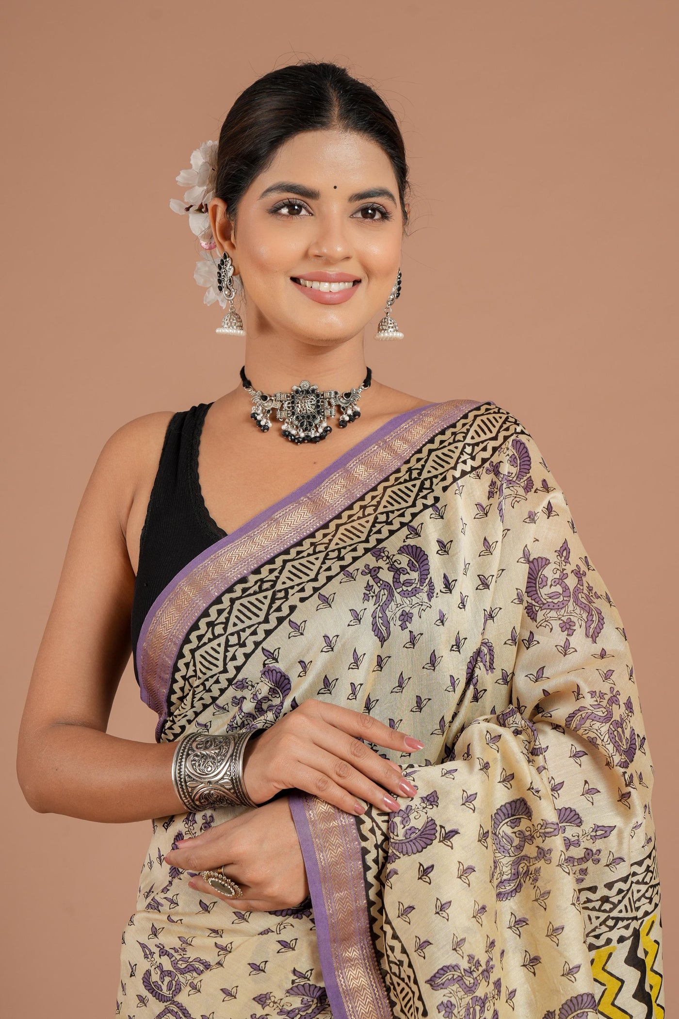 Maheshwari Silk Bagru Print Saree ( MS8432 )