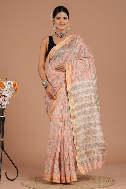Maheshwari Silk Bagru Print Saree ( MS8436 )