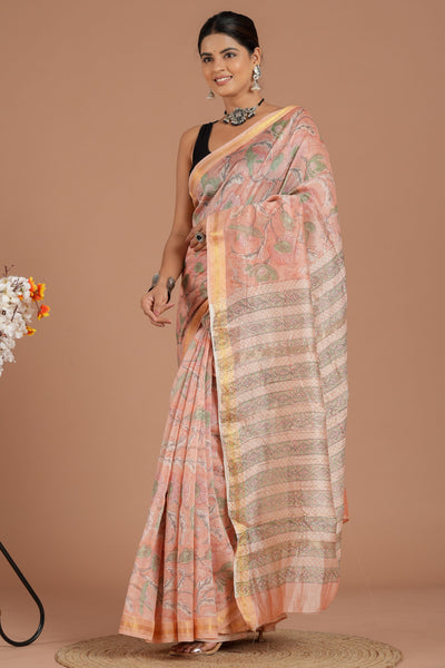 Maheshwari Silk Bagru Print Saree ( MS8436 )