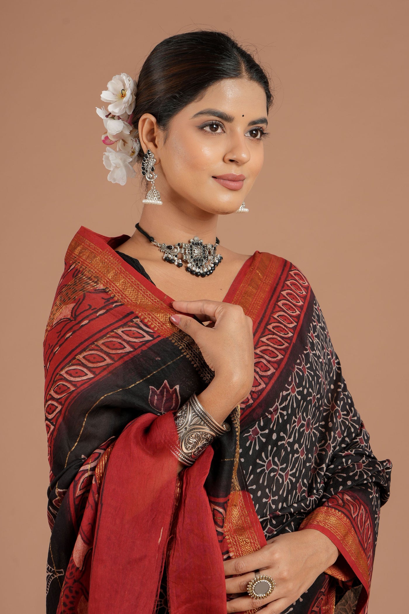 Maheshwari Silk Bagru Print Saree ( MS8440 )
