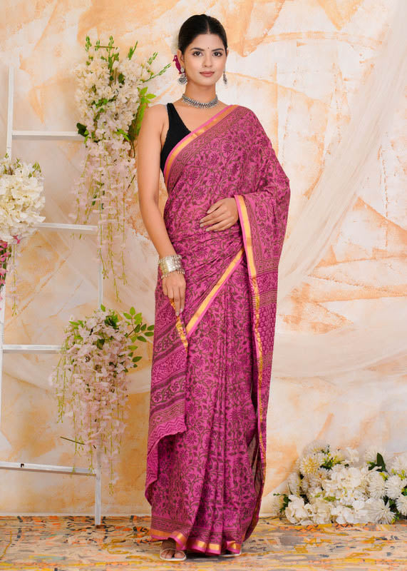Premium Cotton Saree with Zari Border ( CS0213 )