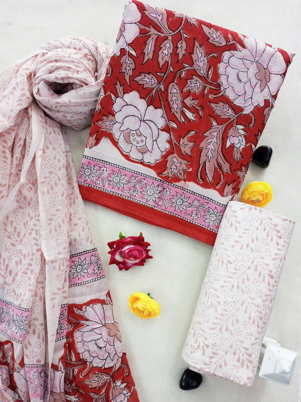 Cotton Suit Set with Cotton Dupatta ( CT0657 )
