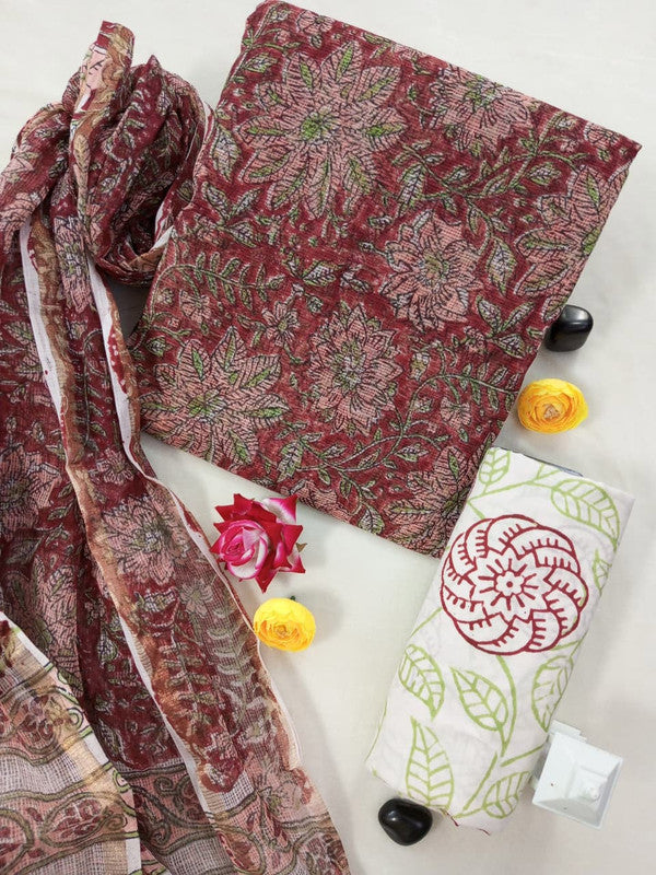 Traditional Block Print Kota Doria Suit Set ( KD0825 )