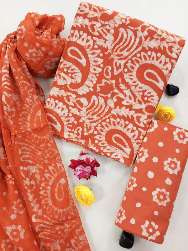 Cotton Suit Set with Chiffon Dupatta ( CH1368 )