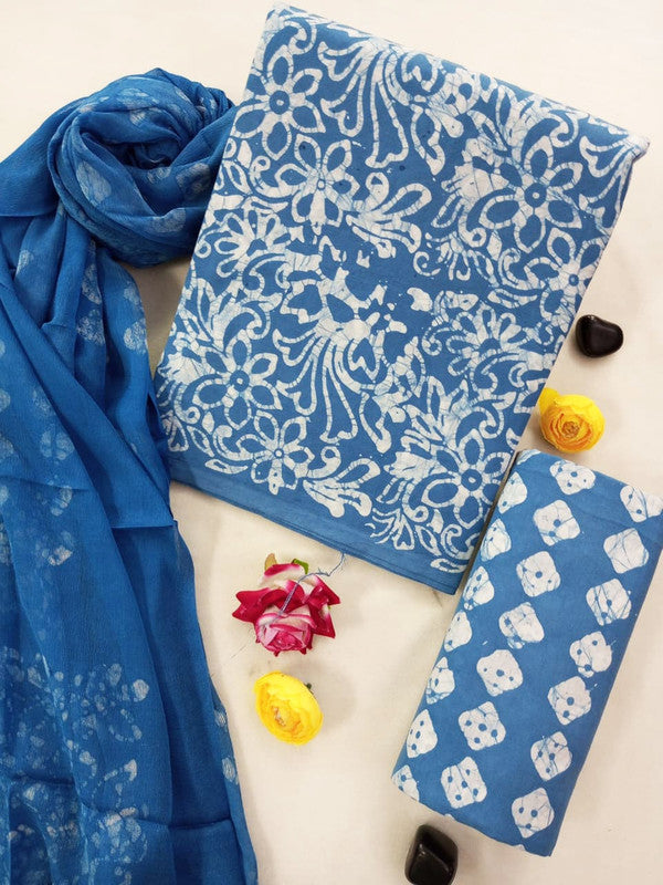 Cotton Suit Set with Chiffon Dupatta ( CH1369 )