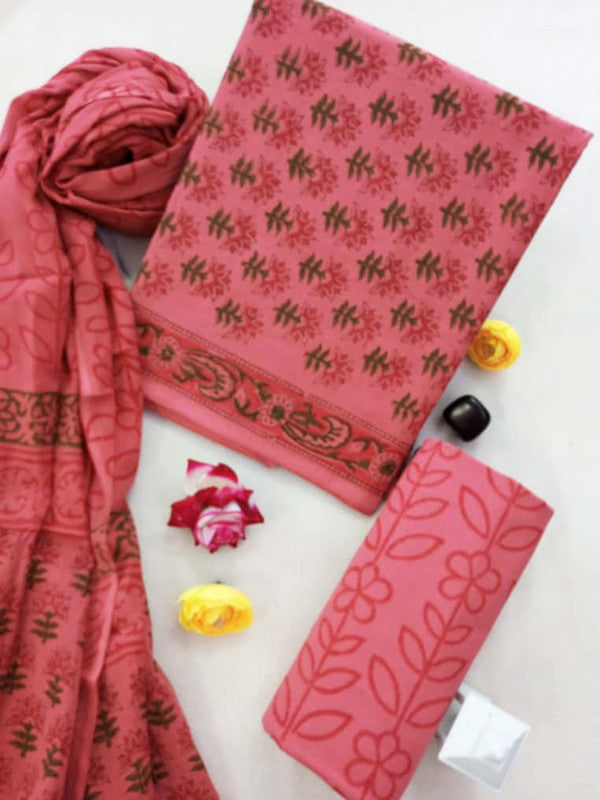 Cotton Suit Set with Cotton Dupatta ( CT91436 )