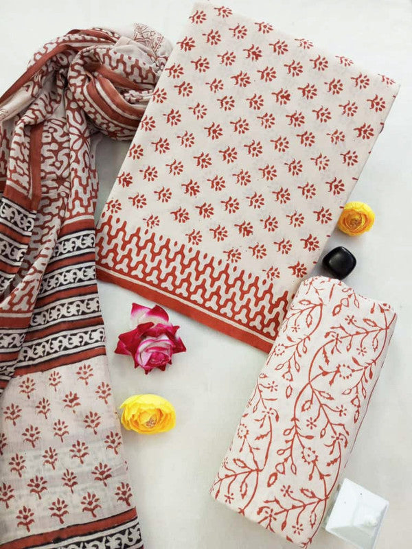 Cotton Suit Set with Cotton Dupatta ( CT91437 )
