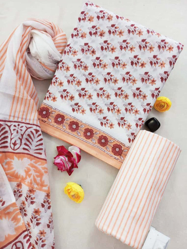Cotton Suit Set with Cotton Dupatta ( CT91438 )
