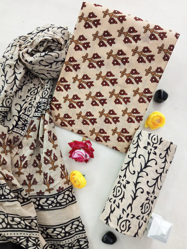 Cotton Suit Set with Cotton Dupatta ( CT0665 )