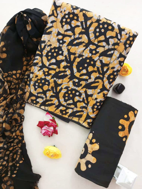 Cotton Suit Set with Chiffon Dupatta ( CH1388 )