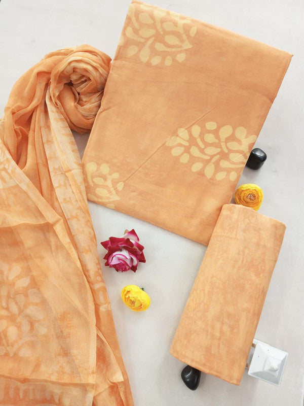 Cotton Suit Set with Chiffon Dupatta ( CH1332 )