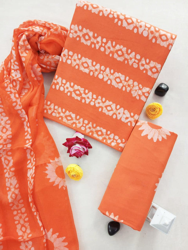 Cotton Suit Set with Chiffon Dupatta ( CH1334 )