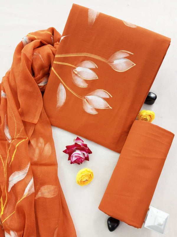 Cotton Suit Set with Chiffon Dupatta ( CH1337 )
