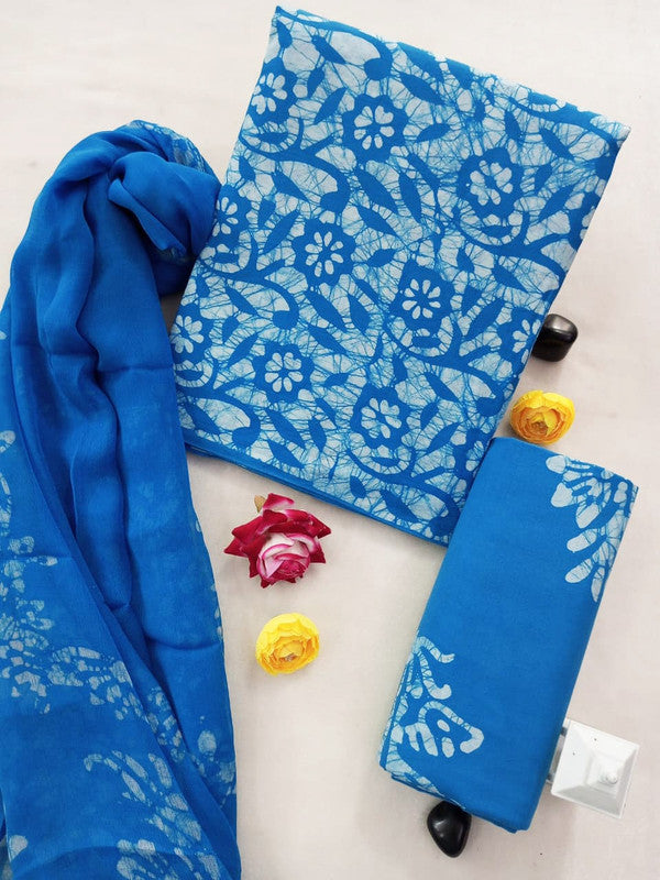 Cotton Suit Set with Chiffon Dupatta ( CH1338 )