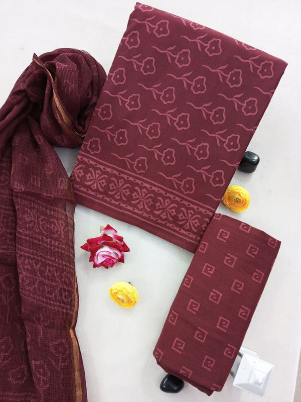 Cotton Suit Set with Kota Doria Dupatta ( CK8235 )