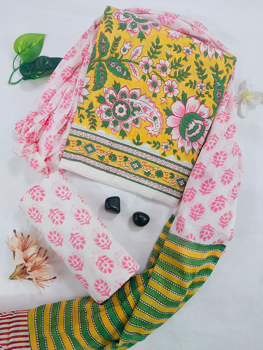 Cotton Suit Set with Cotton Dupatta ( CT06045)