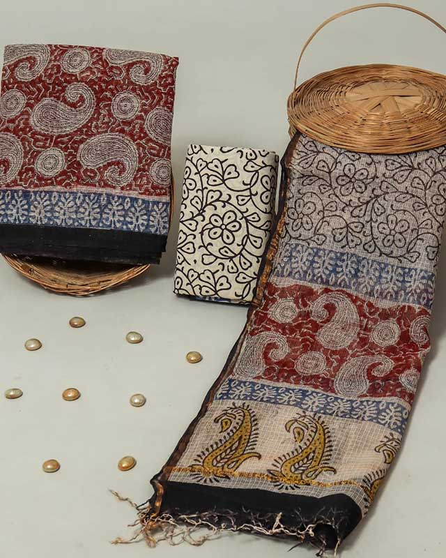 Traditional Block Print Kota Doria Suit Set ( KD310113)