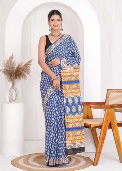 Premium Cotton Saree with Blouse Piece ( CS0602 )