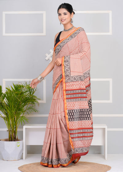 Premium Cotton Saree with Zari Border ( CS0207 )