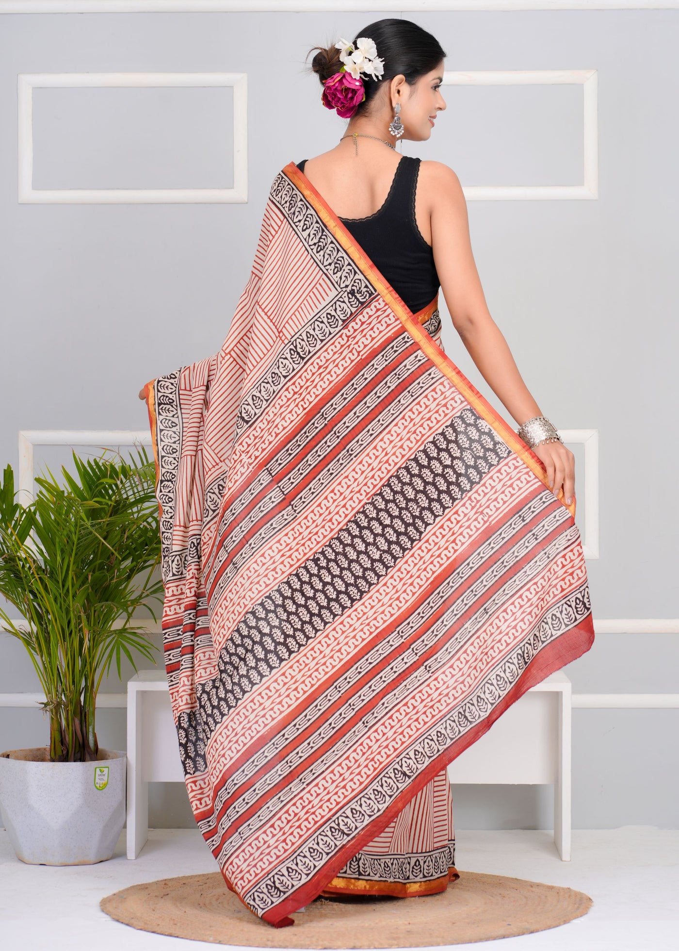 Premium Cotton Saree with Zari Border ( CS0207 )