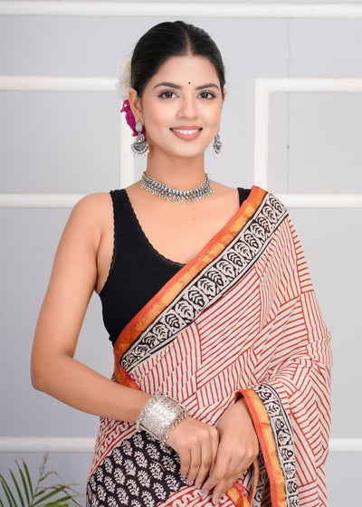 Premium Cotton Saree with Zari Border ( CS0207 )