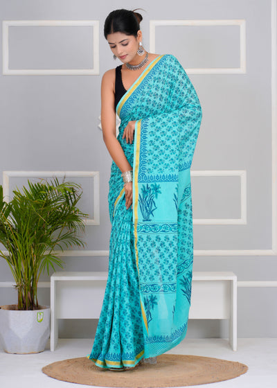 Premium Cotton Saree with Zari Border ( CS0211 )