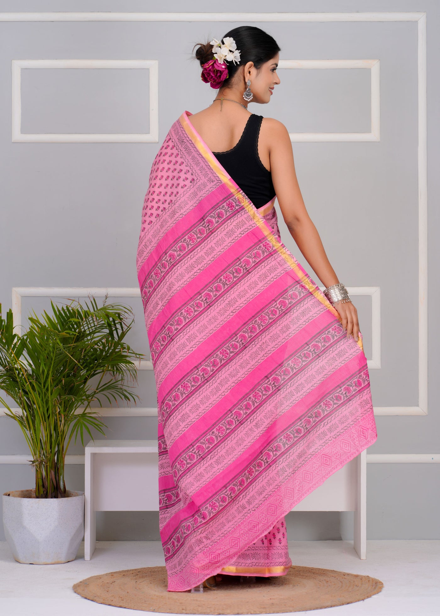Premium Cotton Saree with Zari Border ( CS0215 )