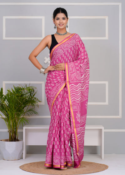 Premium Cotton Saree with Zari Border ( CS0216 )