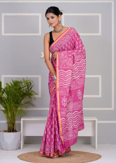 Premium Cotton Saree with Zari Border ( CS0216 )