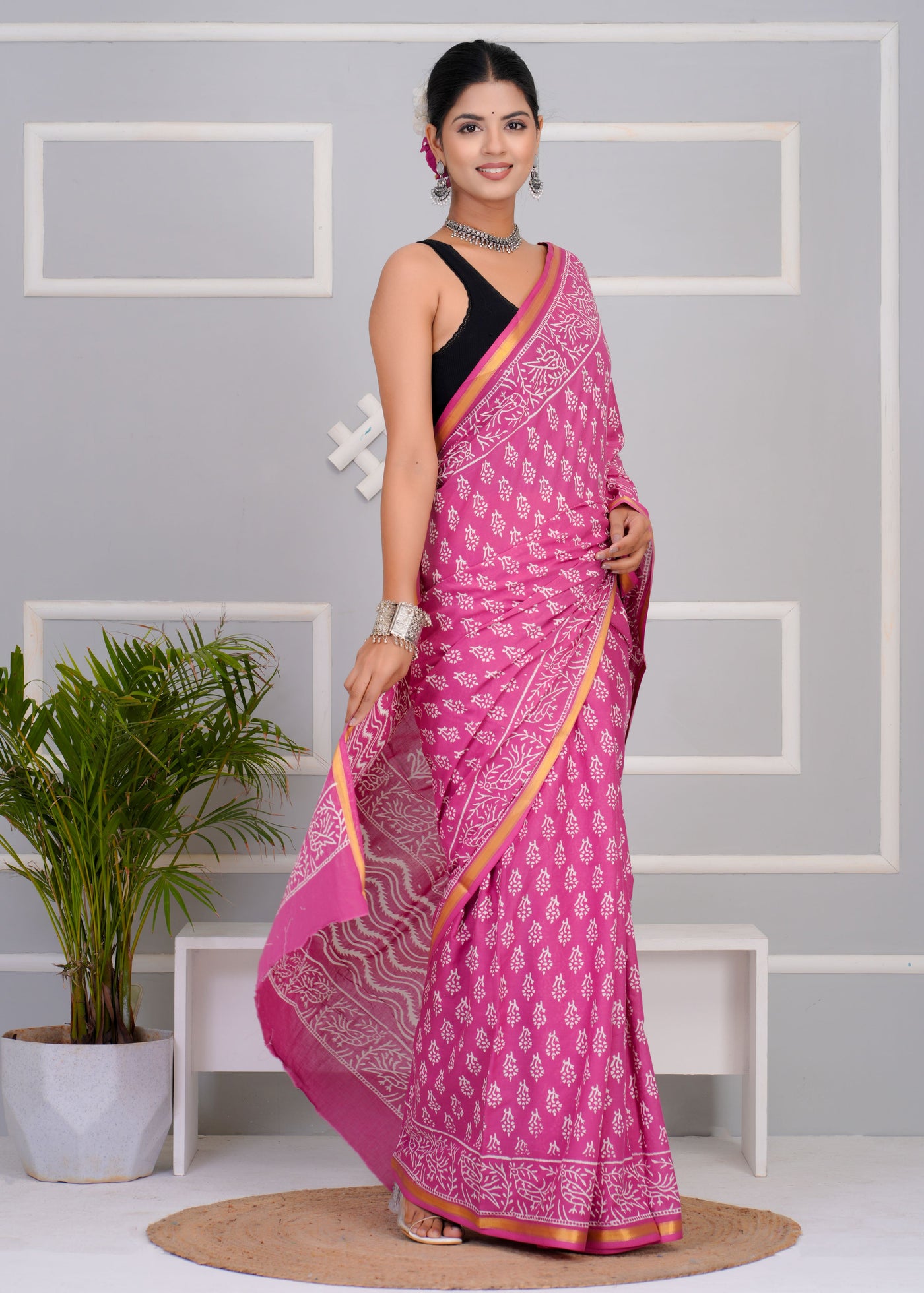 Premium Cotton Saree with Zari Border ( CS0216 )