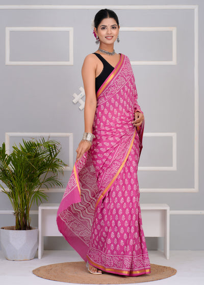 Premium Cotton Saree with Zari Border ( CS0216 )