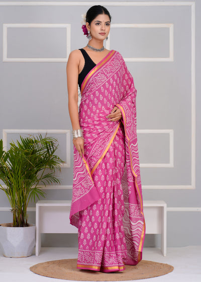 Premium Cotton Saree with Zari Border ( CS0216 )