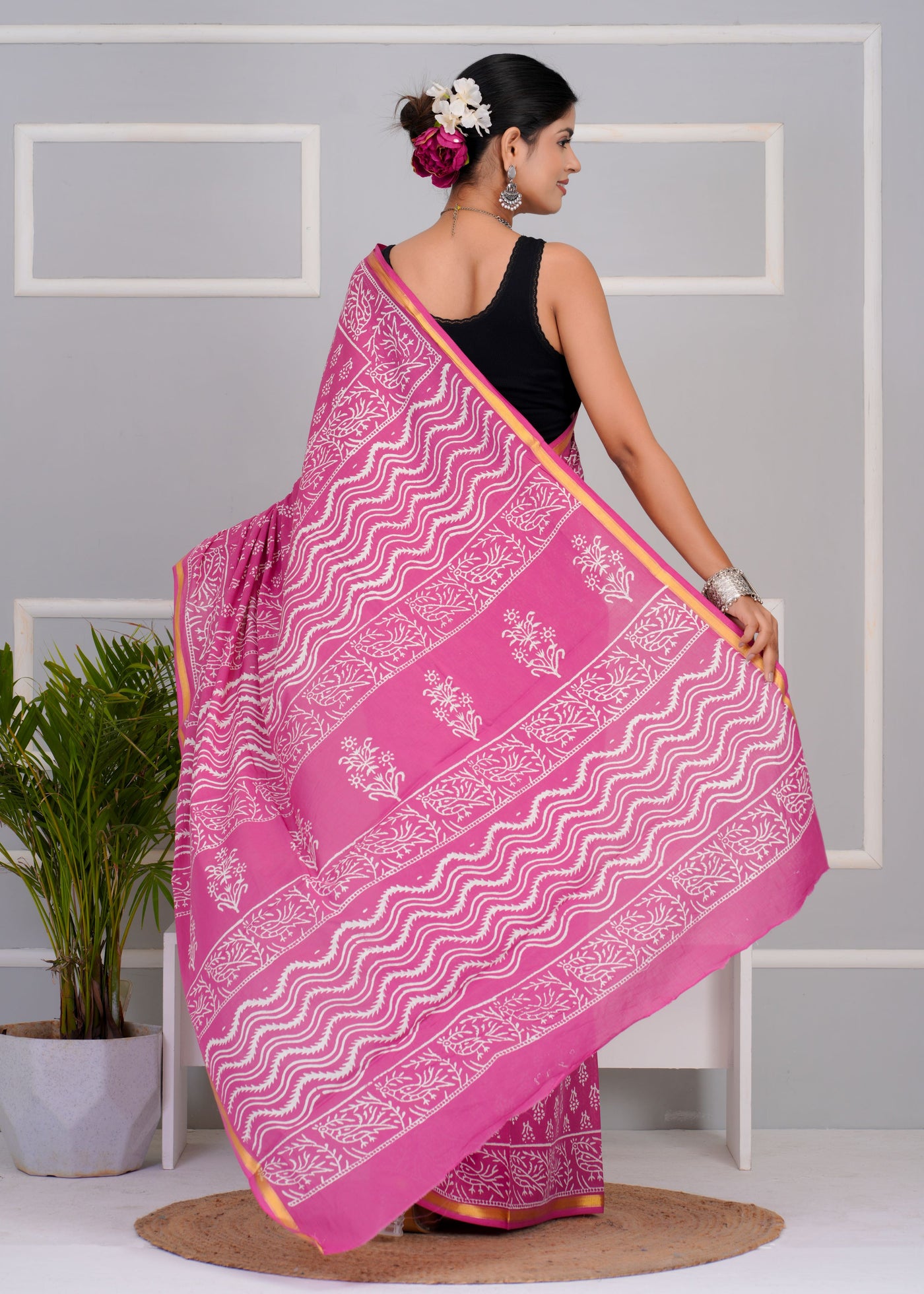 Premium Cotton Saree with Zari Border ( CS0216 )