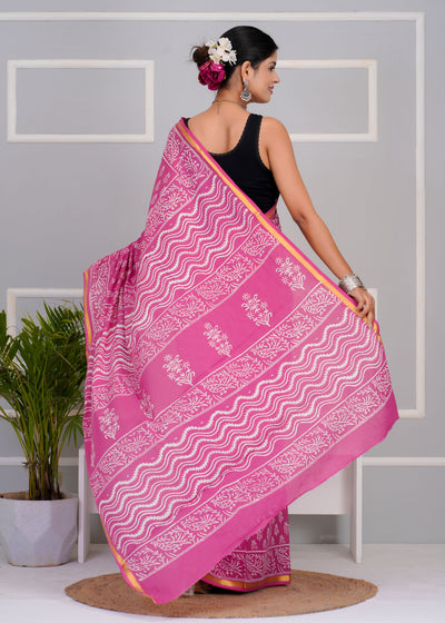 Premium Cotton Saree with Zari Border ( CS0216 )