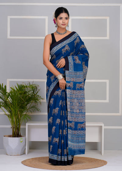 Premium Cotton Saree with Blouse Piece ( CS0203 )