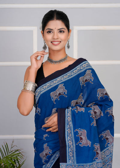 Premium Cotton Saree with Blouse Piece ( CS0203 )