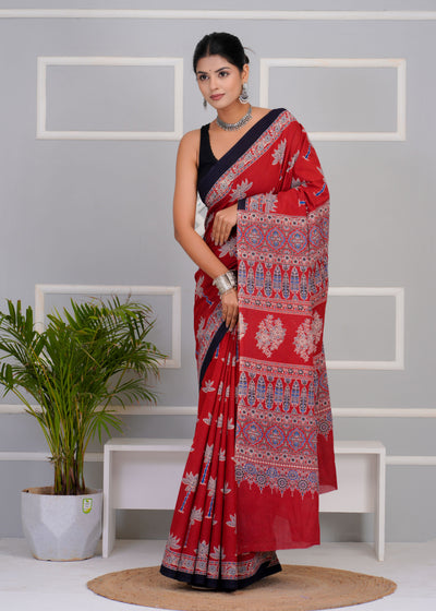 Premium Cotton Saree with Blouse Piece ( CS0204 )
