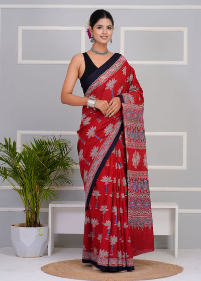 Premium Cotton Saree with Blouse Piece ( CS0204 )