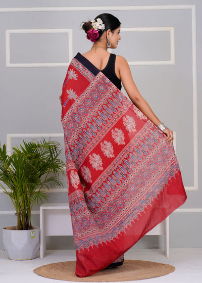 Premium Cotton Saree with Blouse Piece ( CS0204 )