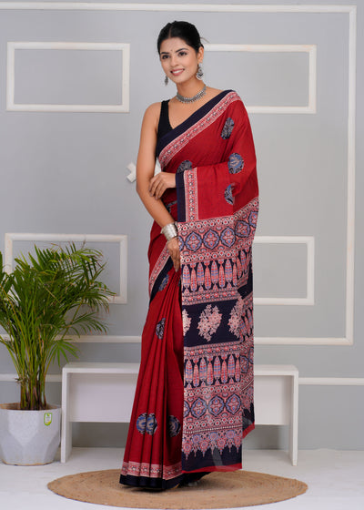 Premium Cotton Saree with Blouse Piece ( CS0205 )