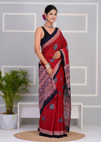 Premium Cotton Saree with Blouse Piece ( CS0205 )