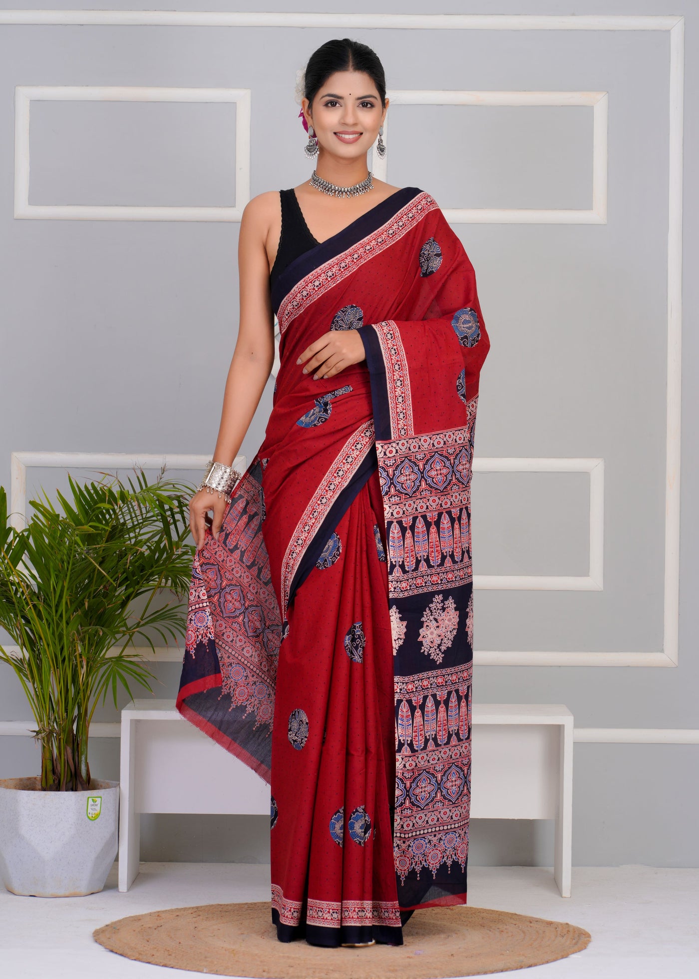 Premium Cotton Saree with Blouse Piece ( CS0205 )