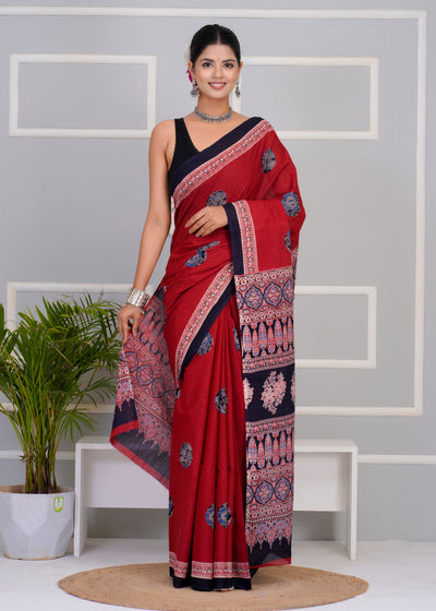 Premium Cotton Saree with Blouse Piece ( CS0205 )