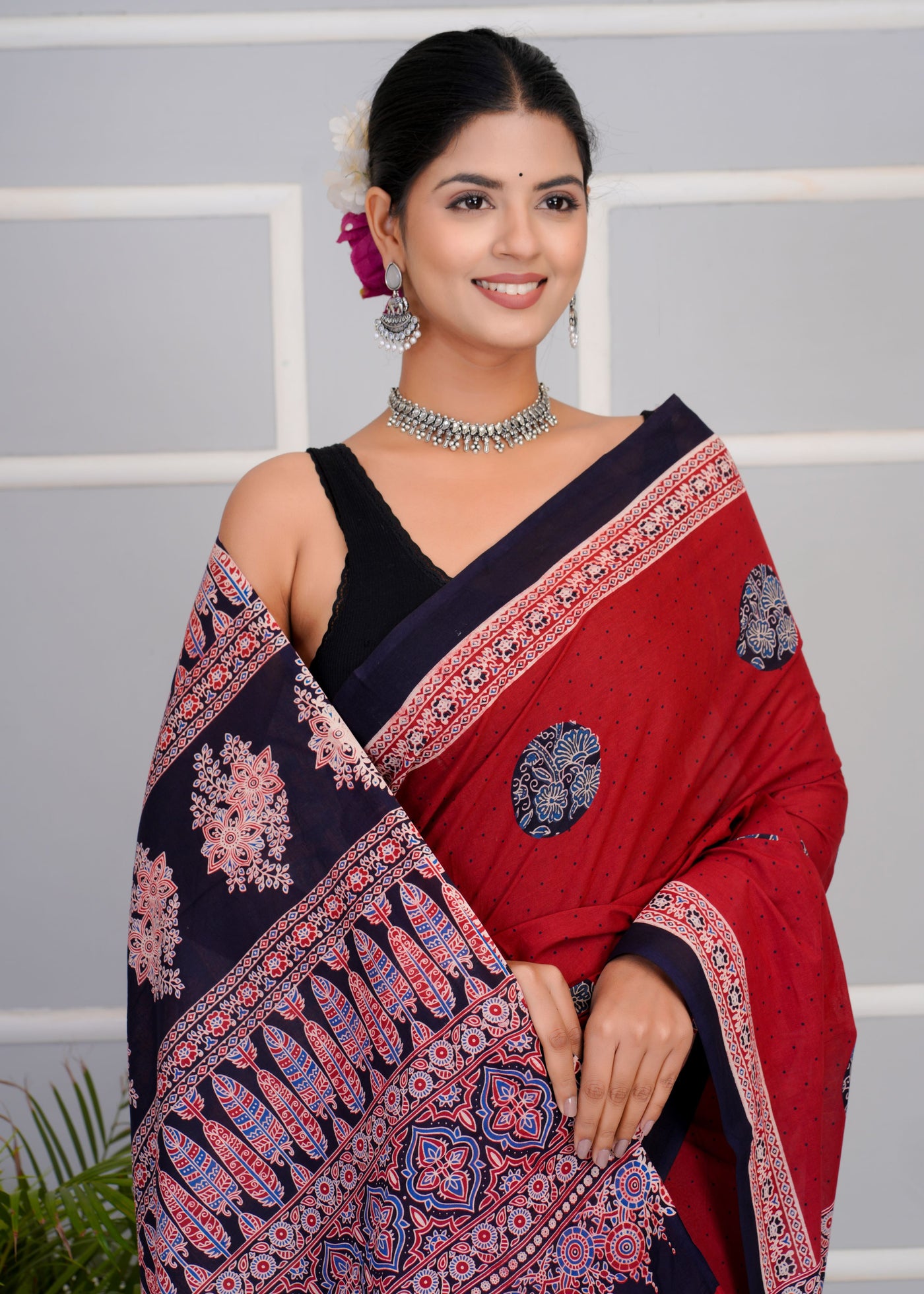 Premium Cotton Saree with Blouse Piece ( CS0205 )