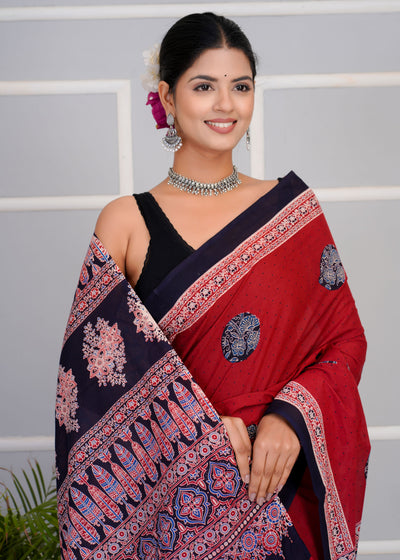 Premium Cotton Saree with Blouse Piece ( CS0205 )
