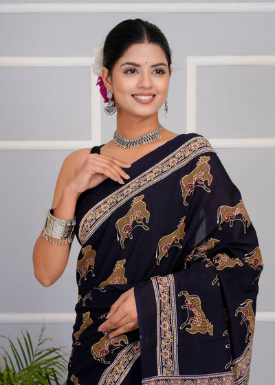 Premium Cotton Saree with Blouse Piece ( CS0201 )