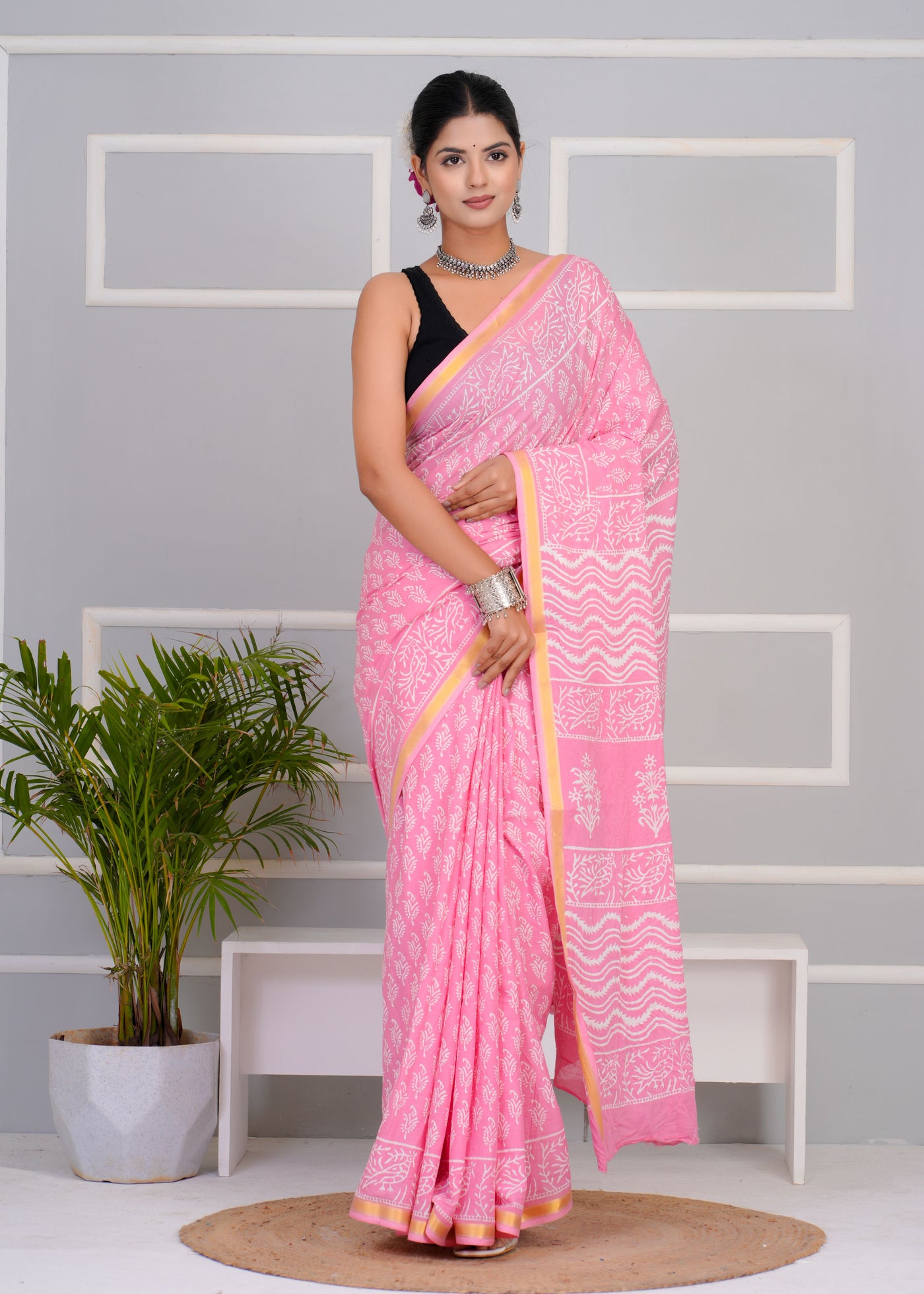 Premium Cotton Saree with Zari Border ( CS0209 )