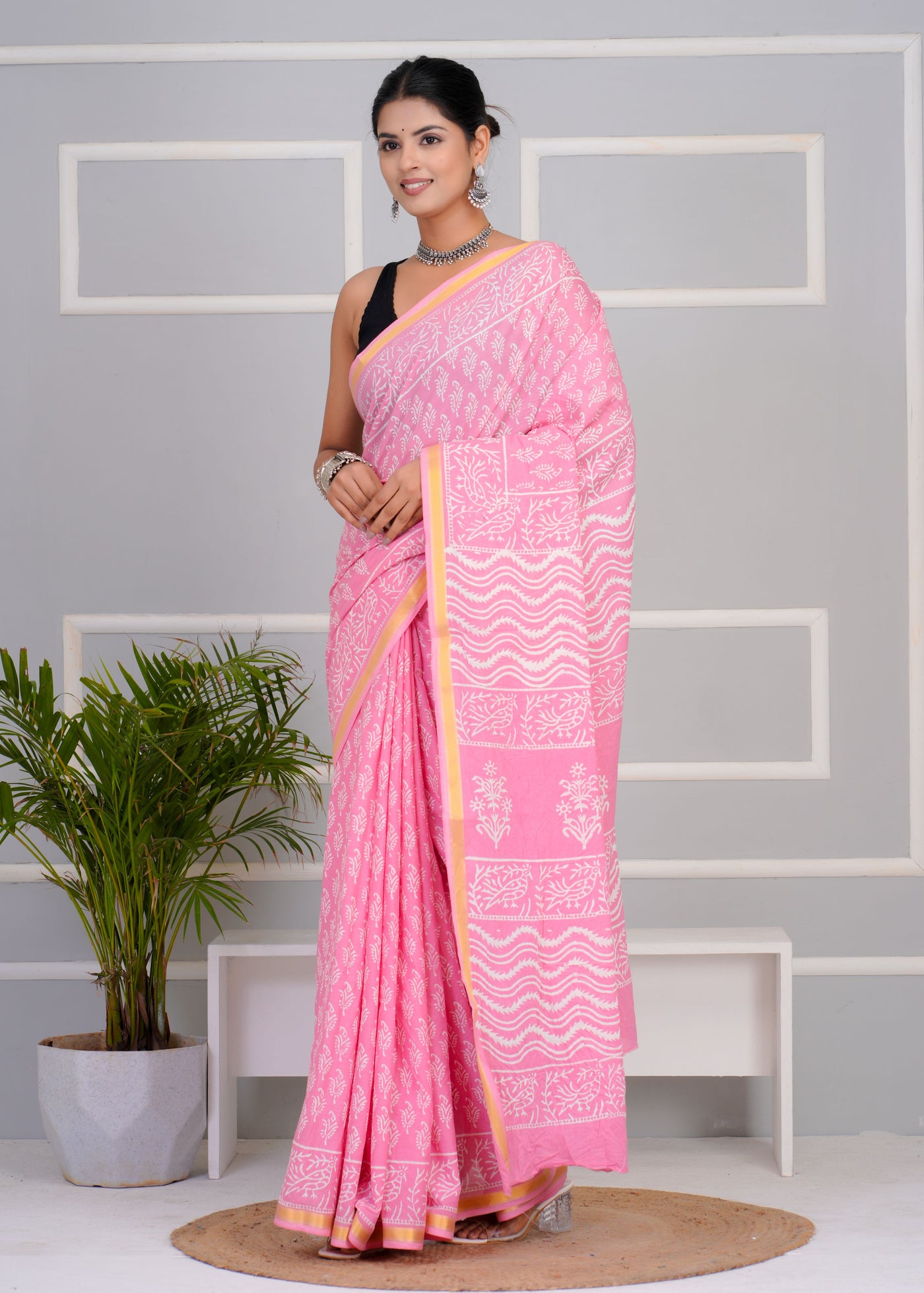Premium Cotton Saree with Zari Border ( CS0209 )